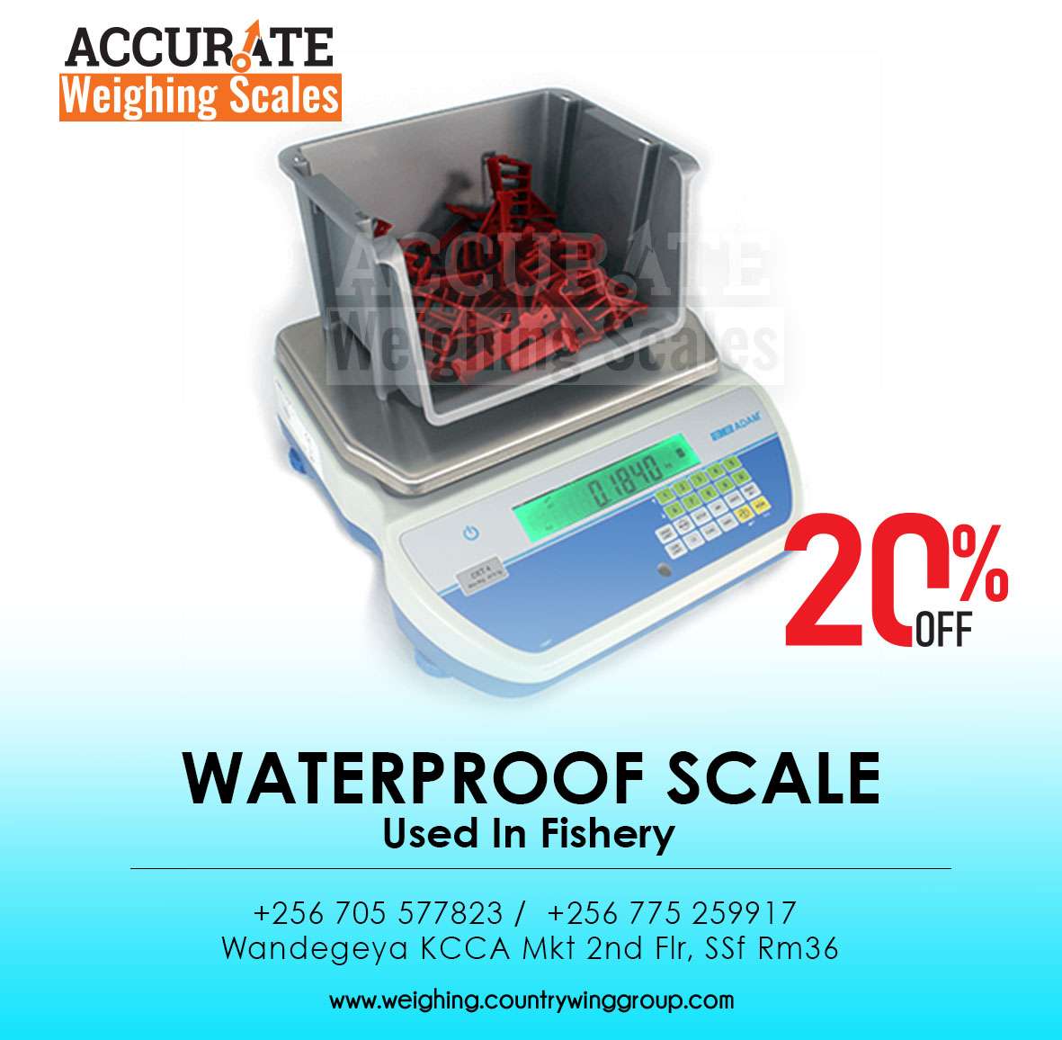 Aqua proof table scales