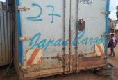 A metallic container 27 size